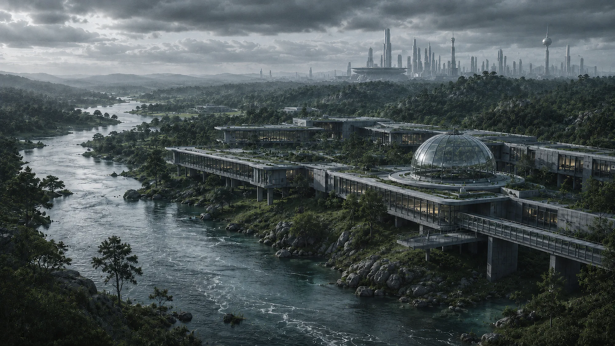 Biological Reserve with a river and research complex