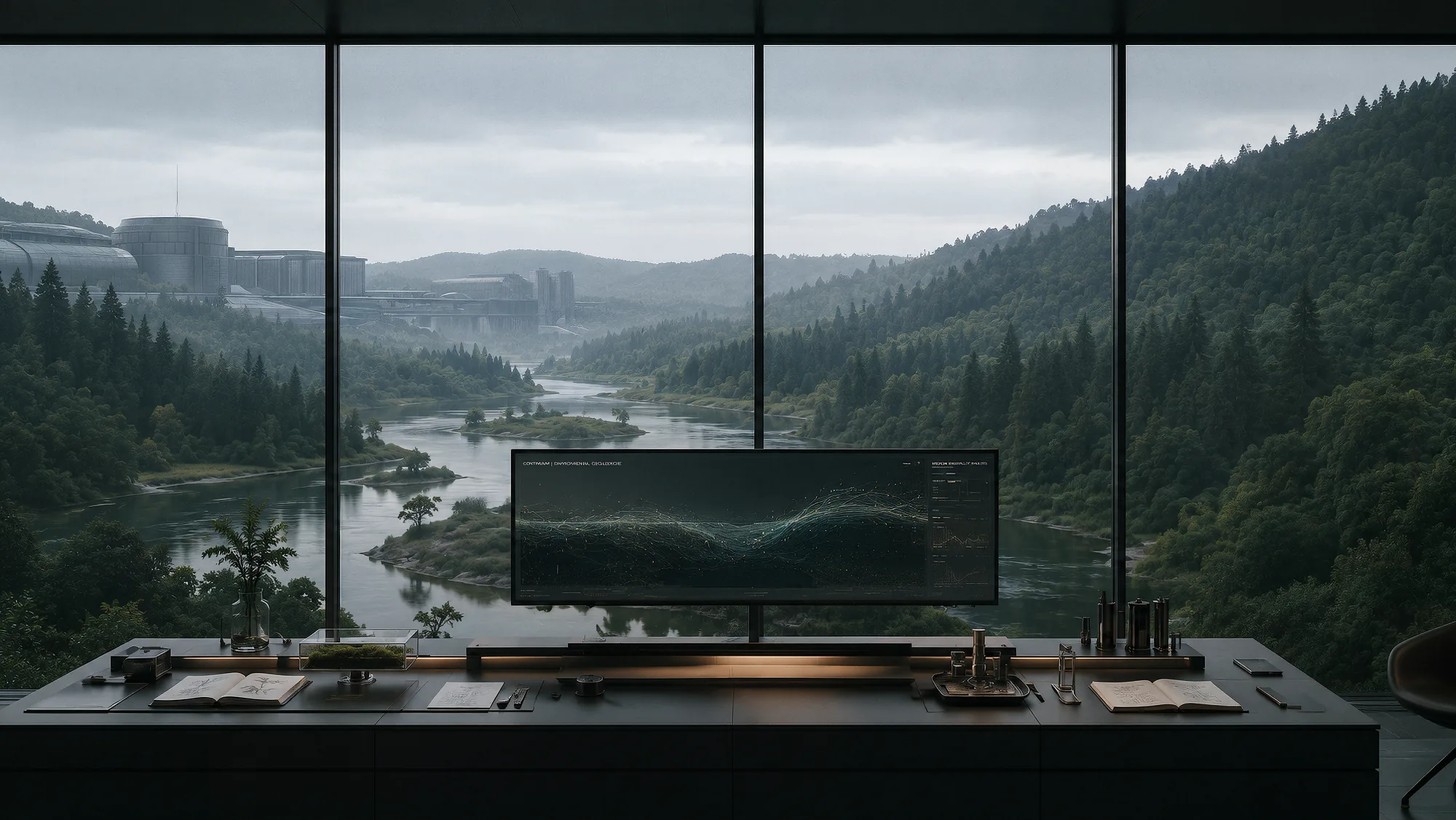 A view from a laboratory where researchers observe changes in the living environment of the Reserve.